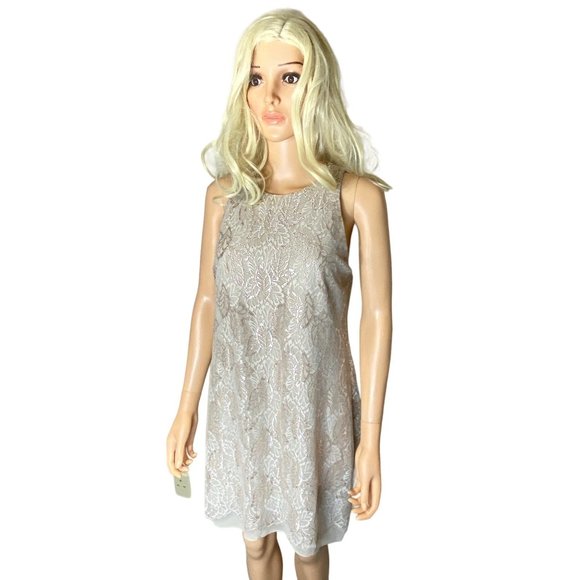 NWT Lauren Ralph Lauren 10P Gold Metallic Lace Sheath Cocktail Dress $170 - Picture 11 of 14